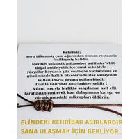 Asansörlü Kehribar Unisex Bileklik  Kahverengi İp- Kendini Ödüllendir