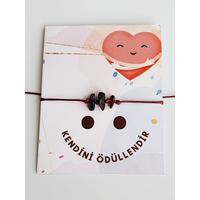 Asansörlü Kehribar Unisex Bileklik  Kırmızı İp- Kendini Ödüllendir