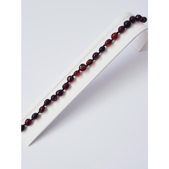 Baltık Damla Kehribar Renk Erkek Bileklik 21 cm Parlak Vişne 