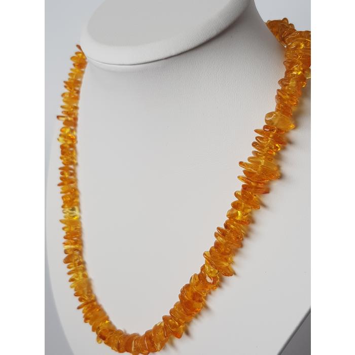 Damla Kehribar 53 cm Yetişkin Kolye Karamel Renk