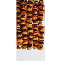 Damla Kehribar Doğal Renkler İri Taneli Unisex Bileklik 20 cm