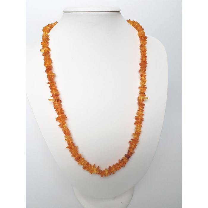 Damla Kehribar Karamel Renk 60cm Kolye Sertifikalı
