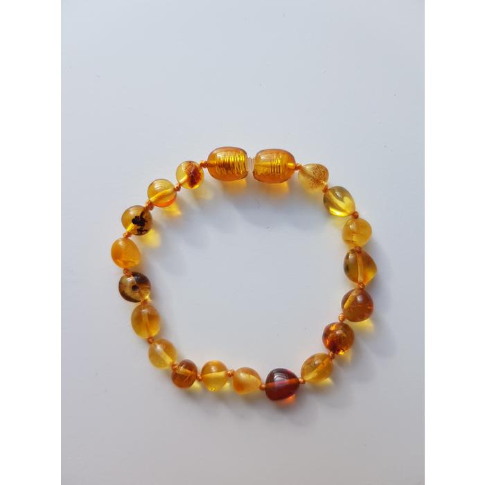 Damla Kehribar 16 cm Karamel Renk Çocuk Bileklik Sertifikalı