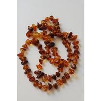 Damla Kehribar Karamel Renk Unisex Yetişkin  Kolye 60 cm