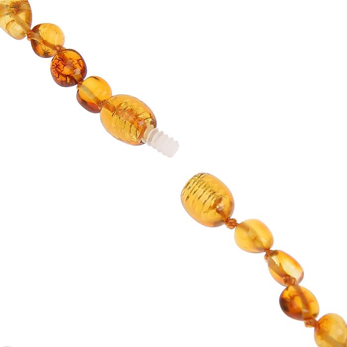 Damla Kehribar Karamel Renk Yetişkin Kolye Barok Unisex