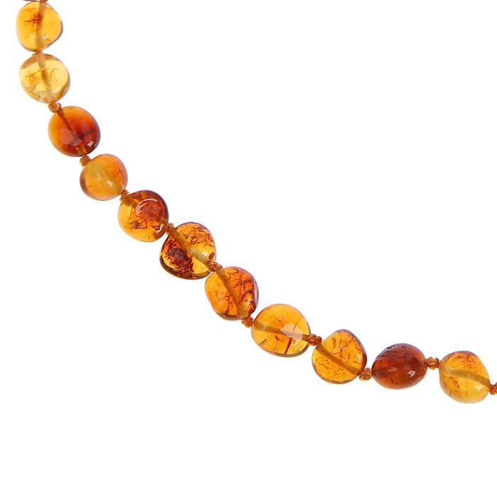 Damla Kehribar Karamel Renk Yetişkin Kolye Barok Unisex