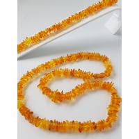 Damla Kehribar Kolye Bileklik Set Yetişkin Karamel Renk Cips