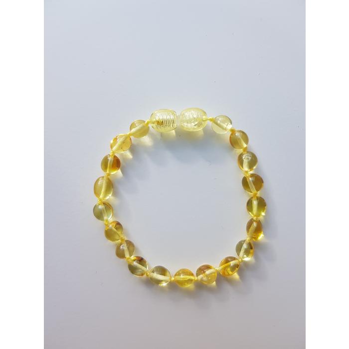 Damla Kehribar Bileklik Limon 16 cm Çocuk Bilekliği