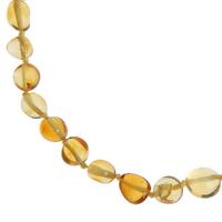 Damla Kehribar Limon Renk Yetişkin Kolye Barok 50 cm
