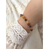 Damla Kehribar Mat Karışık 16 cm Çocuk Bileklik Sertifikalı