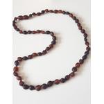 Damla Kehribar Mat Vişne Anne - Baba Kolye Unisex Sertifikalı 50 cm