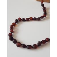 Damla Kehribar Mat Vişne Anne - Baba Kolye Unisex Sertifikalı 50 cm