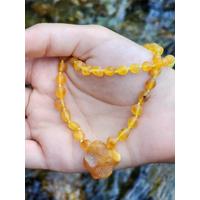Damla Kehribar Natürel Aksesuarlı Limon Yetişkin Kehribar Unisex Kolye