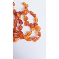 Damla Kehribar Serbest Kesim Natürel Renk 50 cm Kolye Unisex