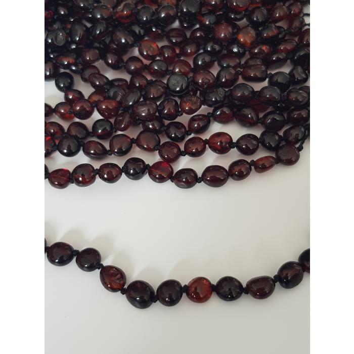 Damla Kehribar Vişne Parlak Renk Yetişkin Bileklik 20 cm Sertifikalı