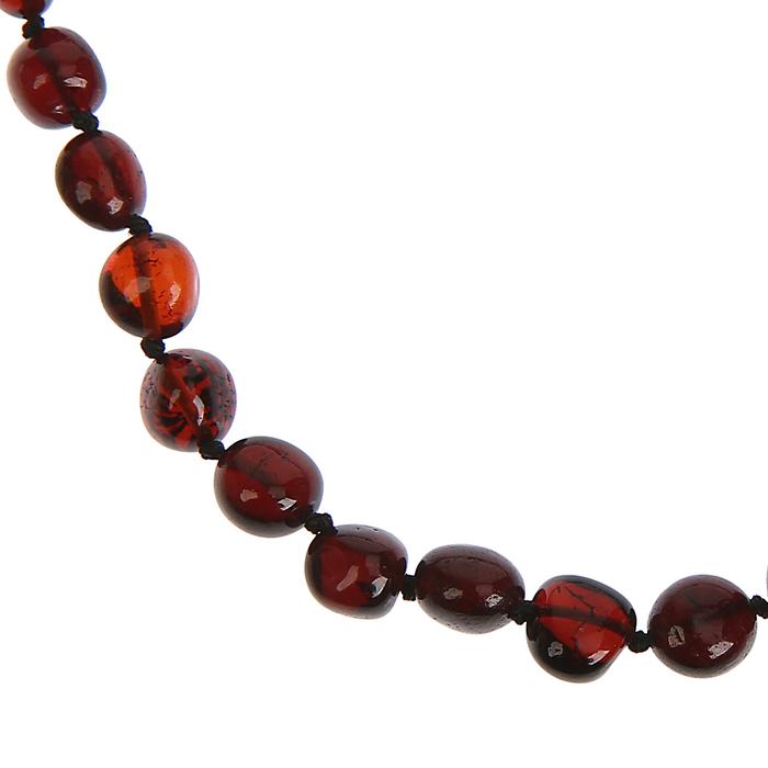 Damla Kehribar 38 cm Vişne Renk Barok Çocuk Kolye