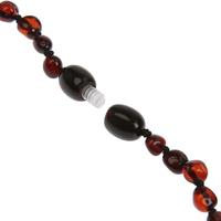 Damla Kehribar Vişne Renk Anne Baba Yetişkin Kolye - Bileklik Set Unisex