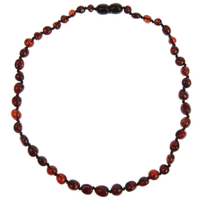 Damla Kehribar Vişne Renk Anne Baba Yetişkin Kolye - Bileklik Set Unisex