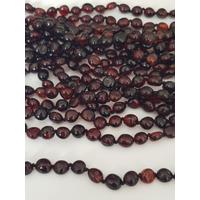 Damla Kehribar Vişne Renk Anne Baba Yetişkin Kolye - Bileklik Set Unisex