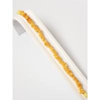 Damla Kehribar Yetişkin Kolye Bileklik Set 60 - 18 cm Sertifikalı Süt Rengi