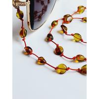 Doğal Taş Amber Caribbean Kehribar Gözlük Zinciri, 70 cm