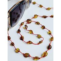Doğal Taş Amber Caribbean Kehribar Gözlük Zinciri, 70 cm