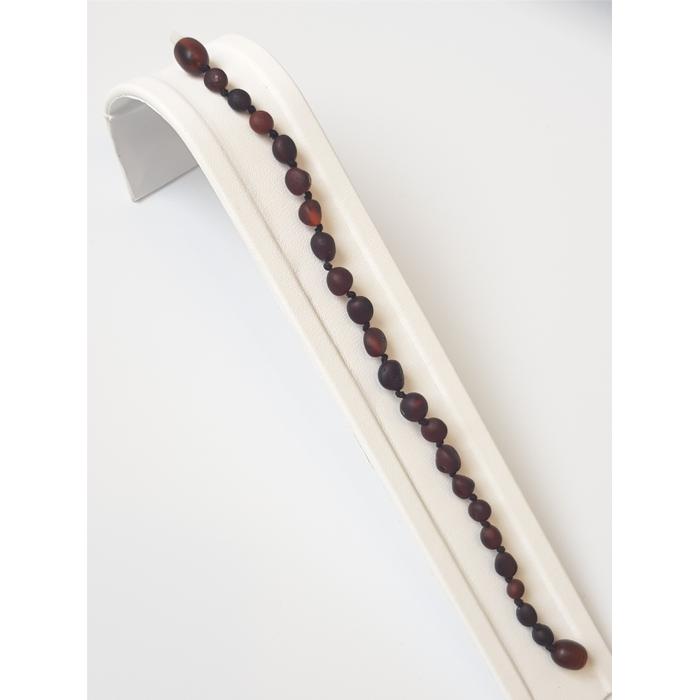 Kehribar Yetişkin Bileklik Mat Kahve 18 cm Sertifikalı