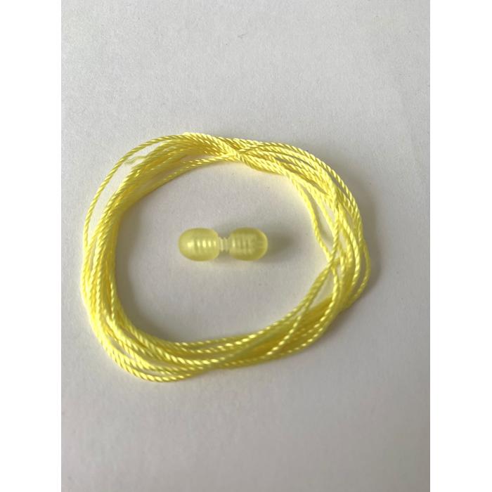 Mat Limon Renk Vidalı Kehribar Klipsi ve Sarı İp