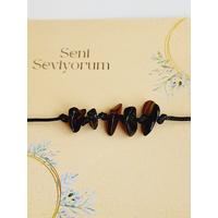 Seni Seviyorum Kehribar Bileklik Asansörlü Siyah İp