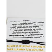 Seni Seviyorum Kehribar Bileklik Asansörlü Siyah İp