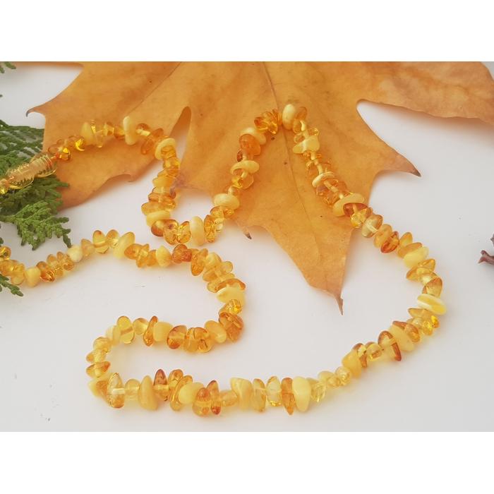 Damla Kehribar Limon Rengi Yetişkin Kadın Kolye-Bileklik Set Barok