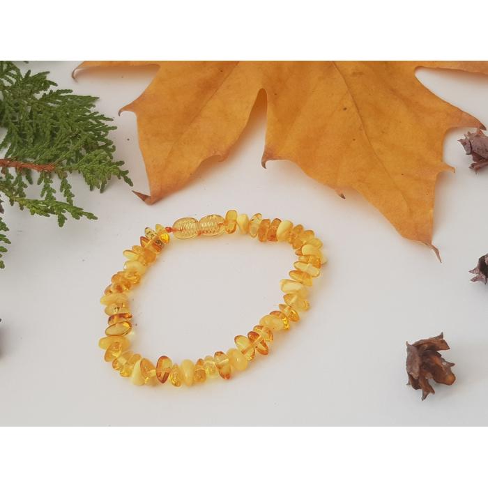 Damla Kehribar Limon Rengi Yetişkin Kadın Kolye-Bileklik Set Barok