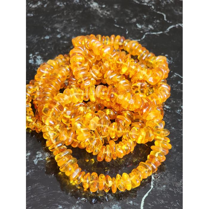 Damla Kehribar Bal Rengi Erkek Bileklik 22 cm Sertifikalı