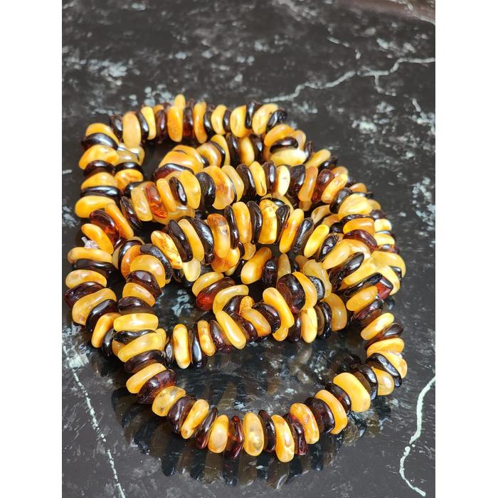 Damla Kehribar Multicolor Erkek Bileklik 22 cm Sertifikalı