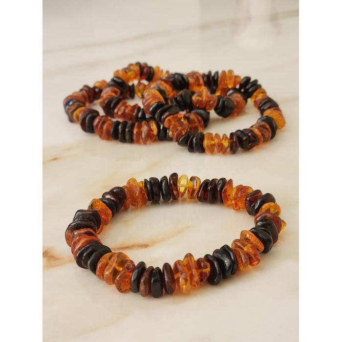 Damla Kehribar Parlak Multicolor Kadın Bileklik 18 cm