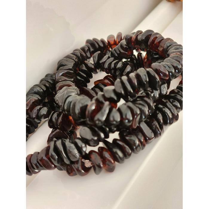 Damla Kehribar Siyah Renk Unisex  Bileklik 20 cm Sertifikalı