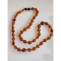 Karamel Renk % 100 Damla Kehribar Kolye 50 cm