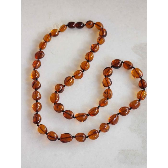 Karamel Renk % 100 Damla Kehribar Kolye 50 cm