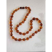 Karamel Renk % 100 Damla Kehribar Kolye 50 cm