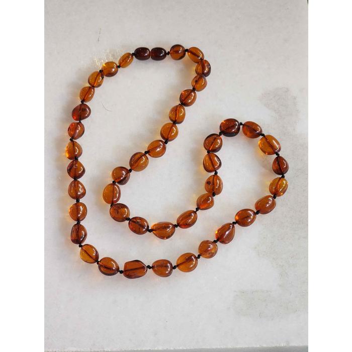 Karamel Renk % 100 Damla Kehribar Kolye 50 cm