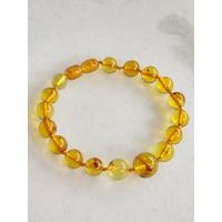 Özel Tasarım Yuvarlak Bal Renk Kehribar Bileklik 19 cm