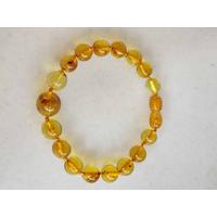 Özel Tasarım Yuvarlak Bal Renk Kehribar Bileklik 19 cm