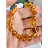 Özel Tasarım Yuvarlak Bal Renk Kehribar Bileklik 19 cm