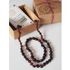 Damla Kehribar Vişne Renk Anne Baba Yetişkin Kolye - Bileklik Set Unisex